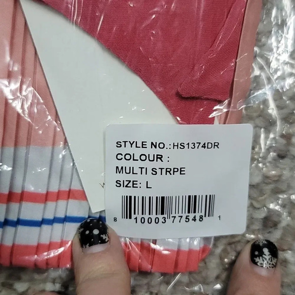 Foxiedox Stripe Pleated Shift Dress In Pink/coral/navy - Picture 9 of 11